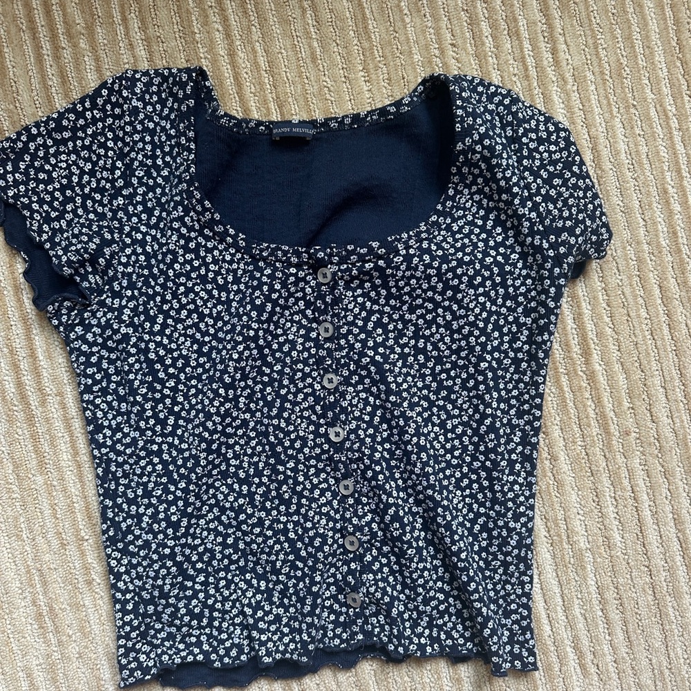 Brandy Melville Floral Button Down Top